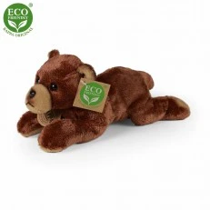 Plush Brown bear lying down 21 cm.