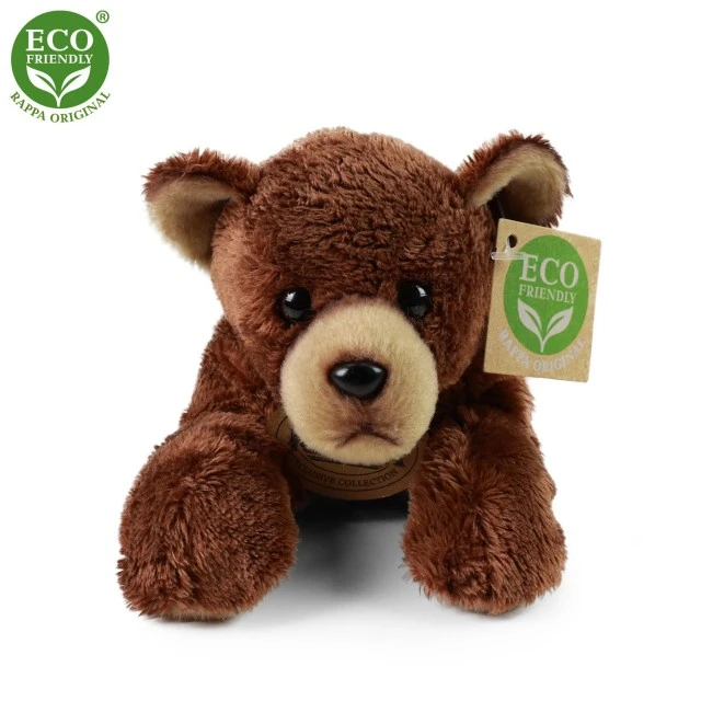 Plush Brown bear lying down 21 cm.