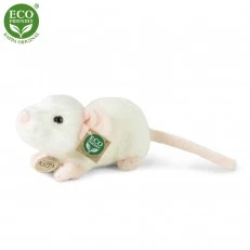 Plush White mouse standing 21 cm.