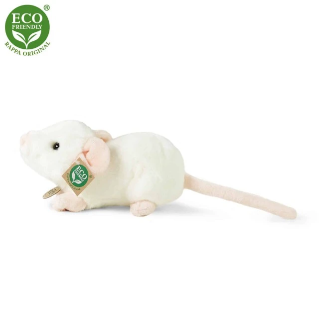 Plush White mouse standing 21 cm.