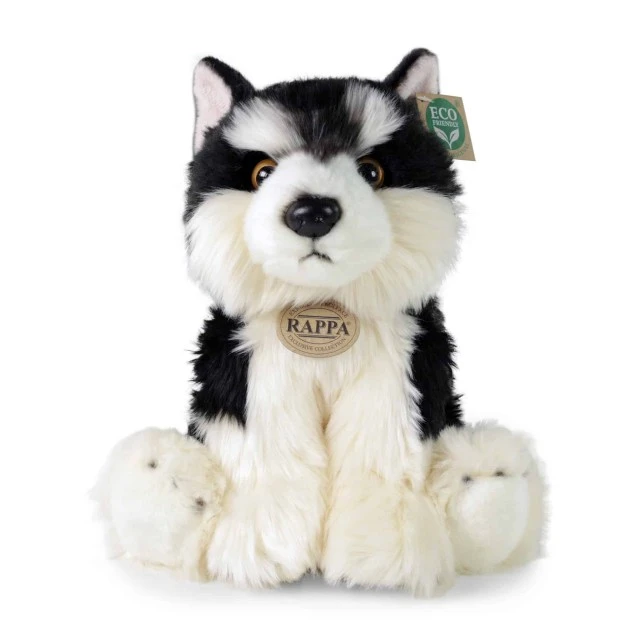 Plush Malamute dog 28 cm. sitting