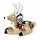 Plush Deer with antlers lying down 21 cm.