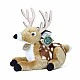 Plush Deer with antlers lying down 21 cm.