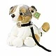 Plush Dog Australian Shepherd with a leash 28 cm sitting