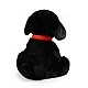 Plush Dog Black Labrador with a leash 28 cm sitting