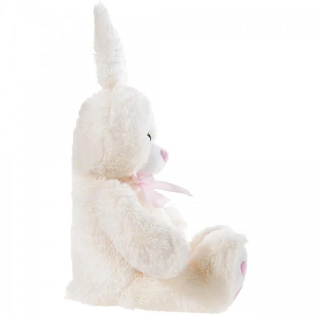 Plush bunny with pink ribbon 50 cm. gray