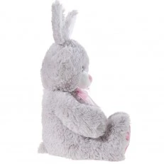 Plush bunny with pink ribbon 50 cm. gray
