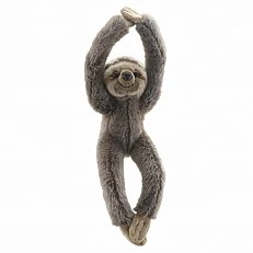 Plush sloth with velcro on the paws 30 cm.