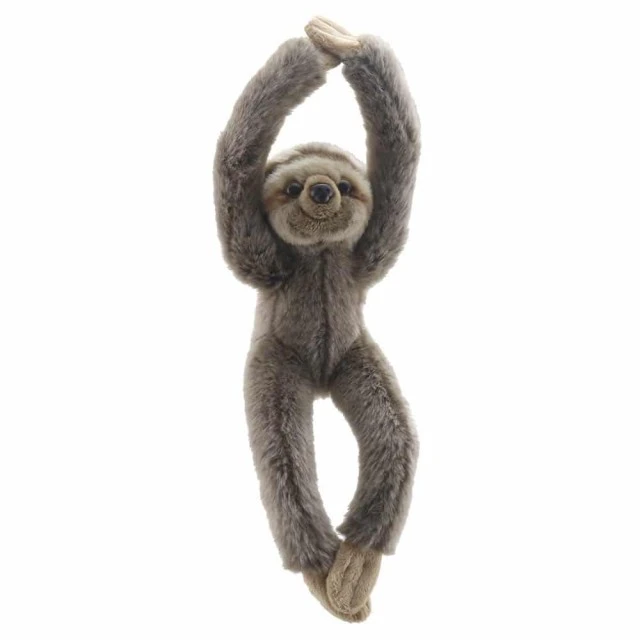 Plush sloth with velcro on the paws 30 cm.