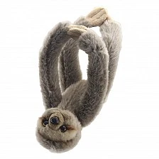 Plush sloth with velcro on the paws 30 cm.