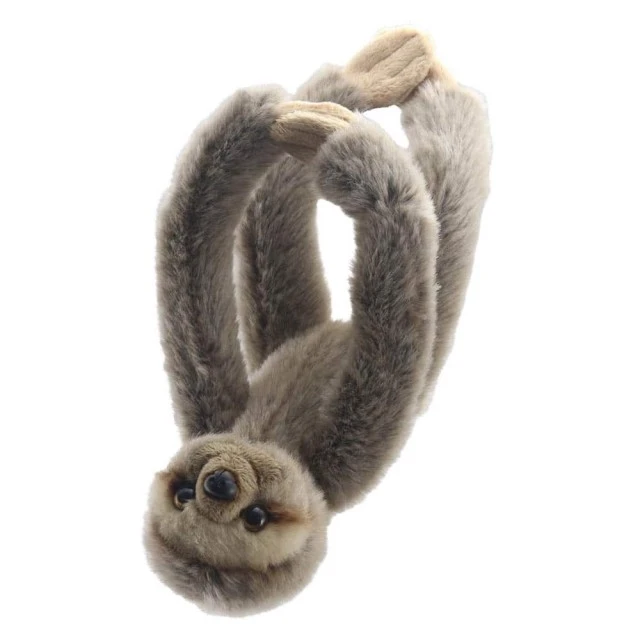 Plush sloth with velcro on the paws 30 cm.