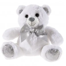 White bear with ribbon 25 cm.