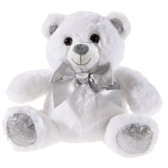 White bear with ribbon 25 cm.