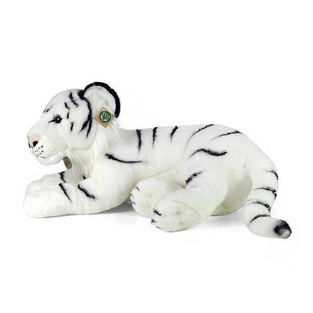 Large plush White tiger 60 cm. lying down
