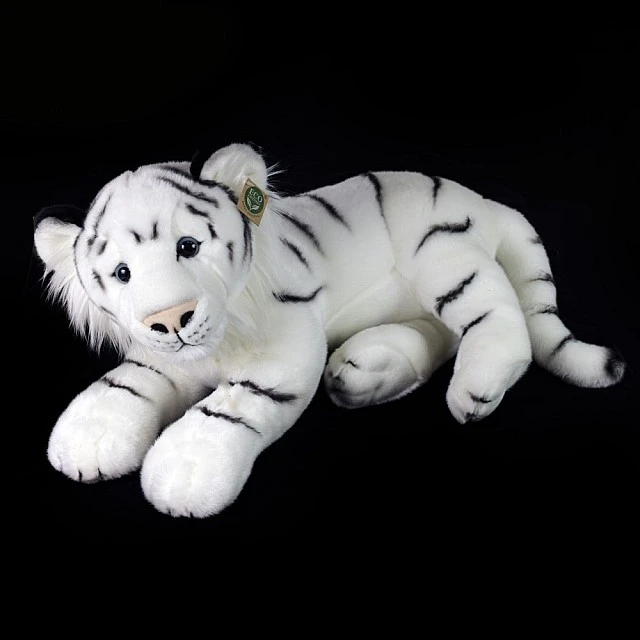 Large plush White tiger 60 cm. lying down