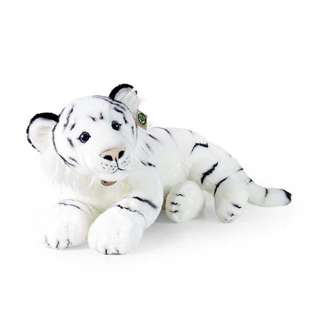 Large plush White tiger 60 cm. lying down