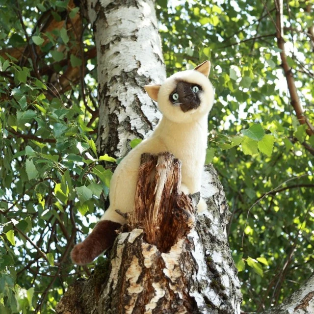 Plush Siamese cat sitting 30 cm.