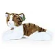 Large plush Cat in brown and white 50 cm. lying down