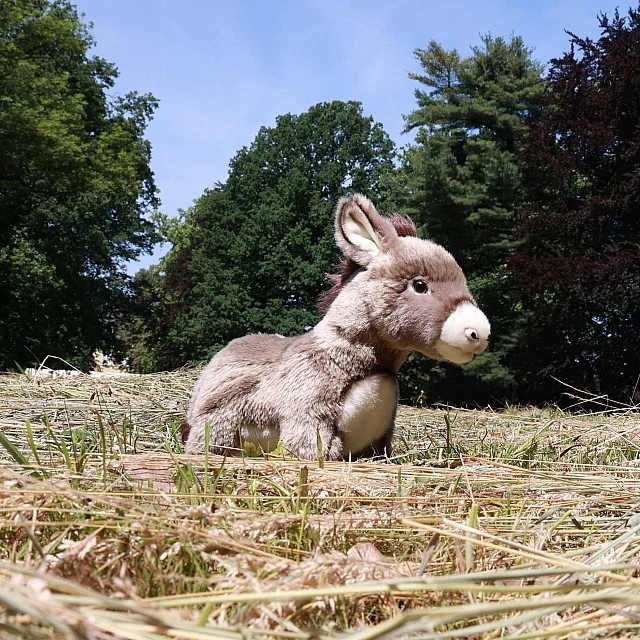 Plush donkey standing 28 cm.