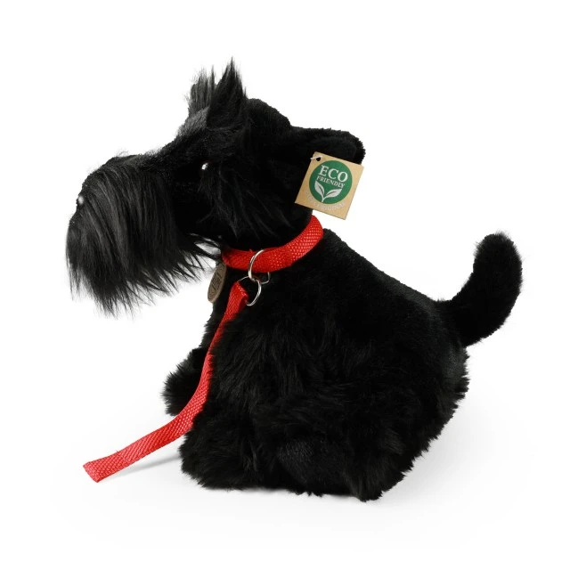Plush Schnauzer sitting on a leash 30 cm.