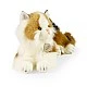Plush Tricolor cat lying down 30 cm.