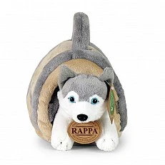 Plush Husky Dog with doghouse