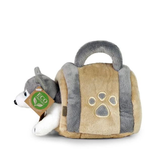 Plush Husky Dog with doghouse