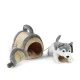Plush Husky Dog with doghouse