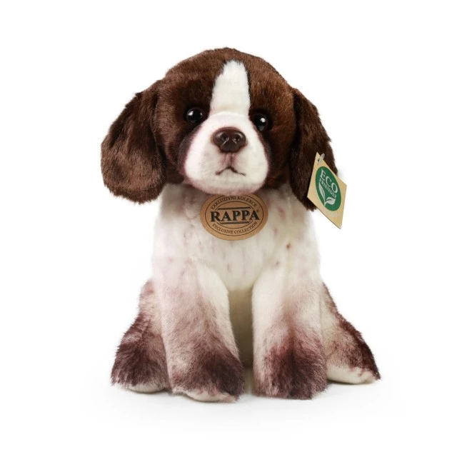 Plush dog in brown and white 24 cm. Eco friends series