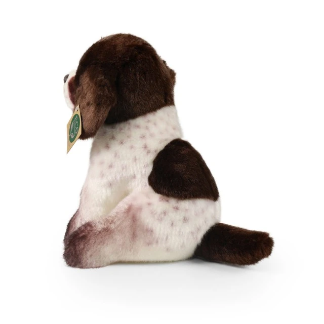 Plush dog in brown and white 24 cm. Eco friends series