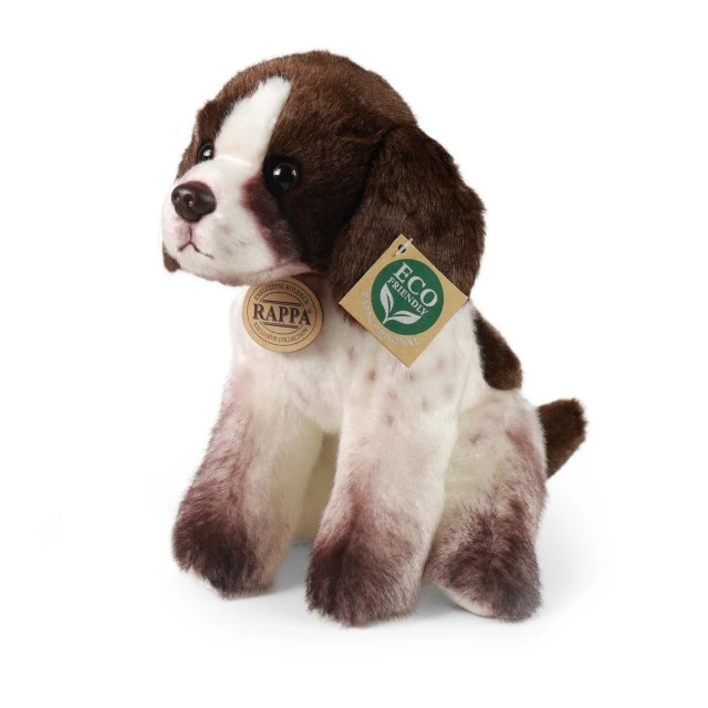 Plush dog in brown and white 24 cm. Eco friends series