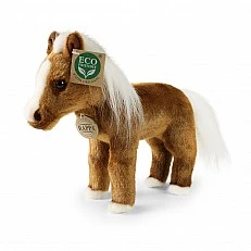 Plush Brown horse with white mane 23 cm. standing
