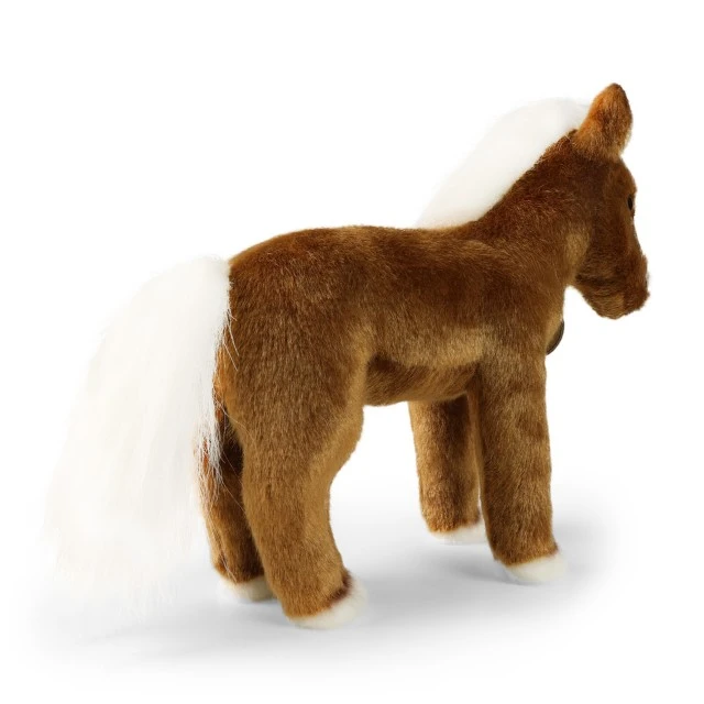 Plush Brown horse with white mane 23 cm. standing