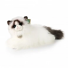 Plush Ragdoll Cat lying down 35 cm.