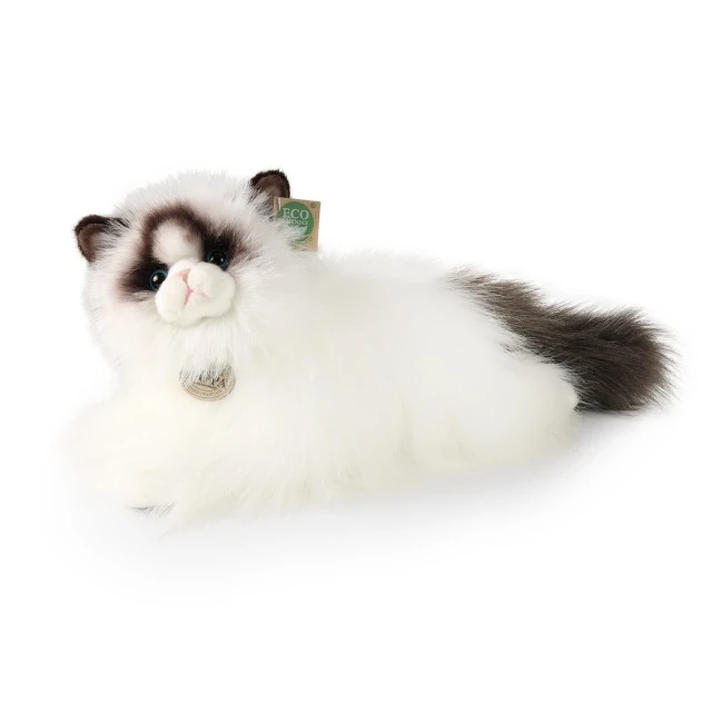 Plush Ragdoll Cat lying down 35 cm.