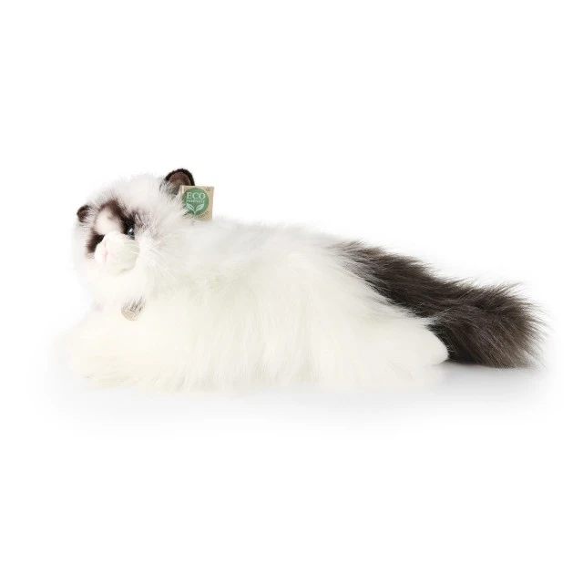 Plush Ragdoll Cat lying down 35 cm.