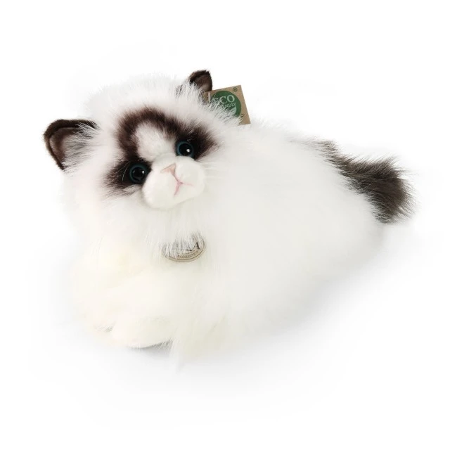 Plush Ragdoll Cat lying down 35 cm.