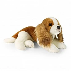Plush Dog Cavalier King Charles Spaniel lying 40 cm.
