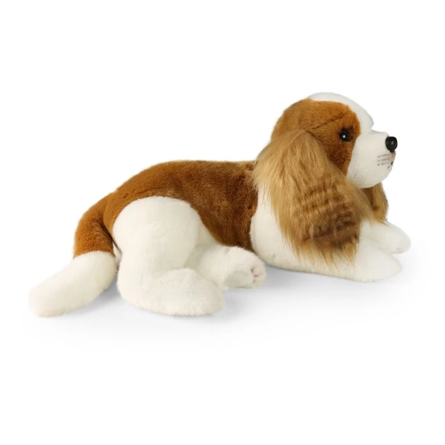 Plush Dog Cavalier King Charles Spaniel lying 40 cm.