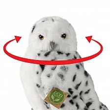Plush White Owl with rotating head 28 cm.