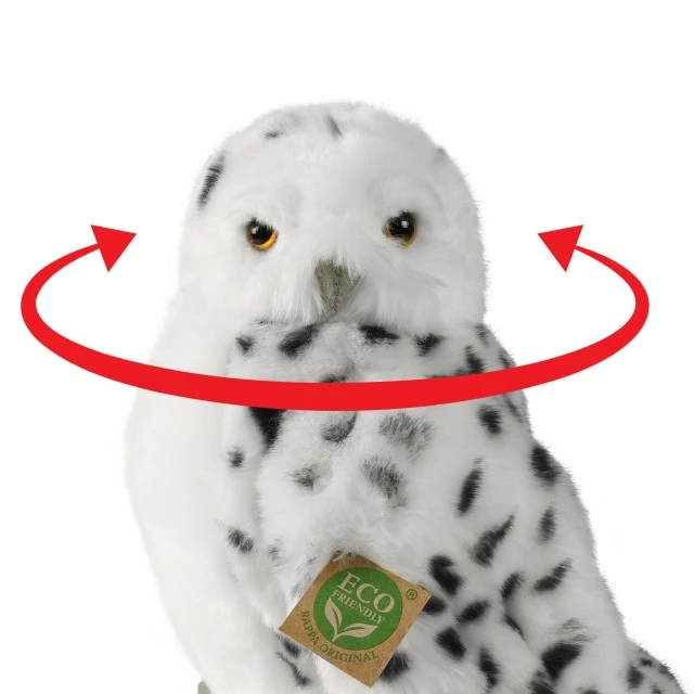 Plush White Owl with rotating head 28 cm.