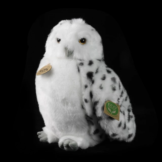 Plush White Owl with rotating head 28 cm.