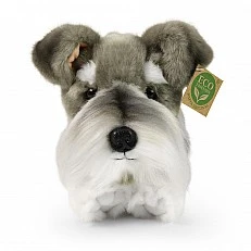 Eco plush toy Schnauzer dog lying down 28 cm.