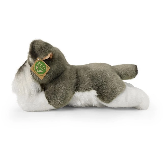 Eco plush toy Schnauzer dog lying down 28 cm.