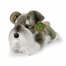 Eco plush toy Schnauzer dog lying down 28 cm.
