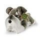 Eco plush toy Schnauzer dog lying down 28 cm.