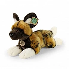 Plush African Wild Dog 34 cm. lying down