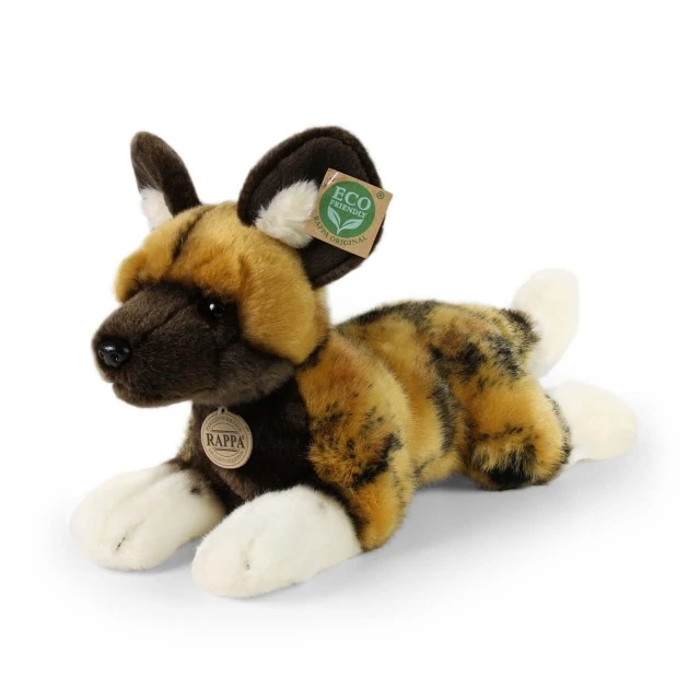 Plush African Wild Dog 34 cm. lying down