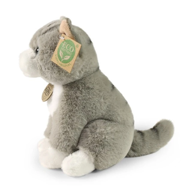 Plush Gray Cat Sitting 23 cm. Soft Collection series