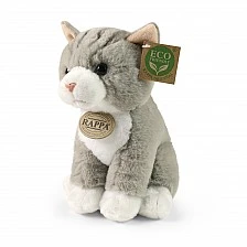 Plush Gray Cat Sitting 23 cm. Soft Collection series